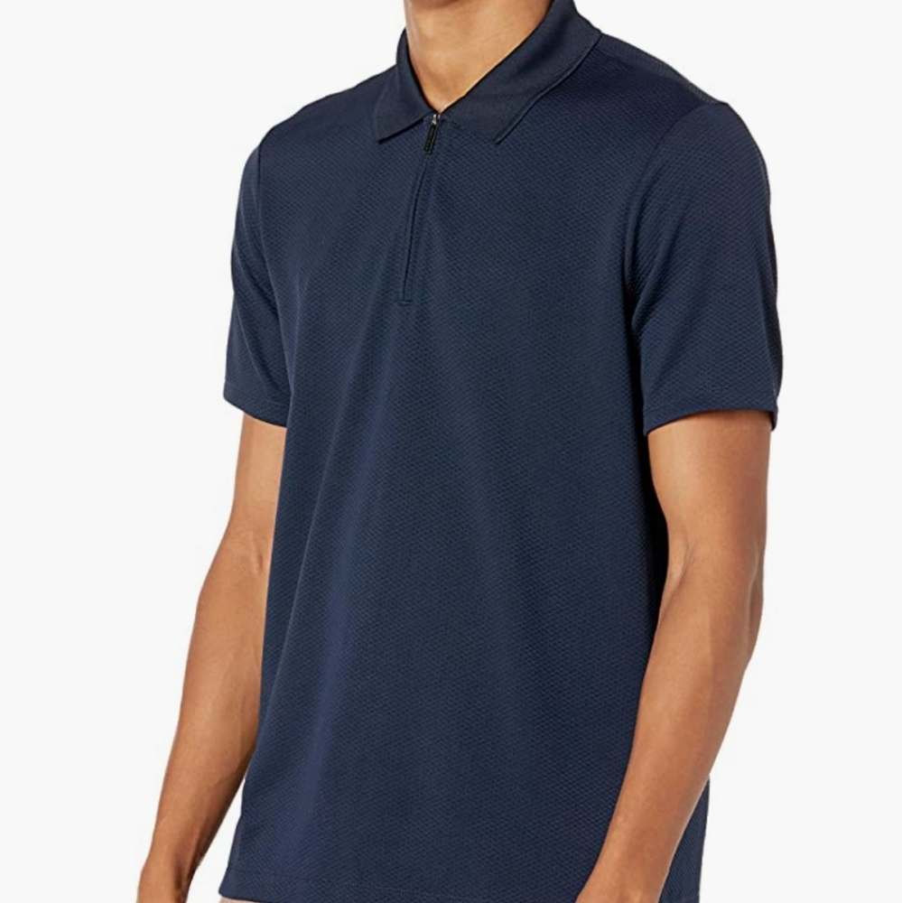 Perry Ellis  texture mens  polo shirt  in navysz M